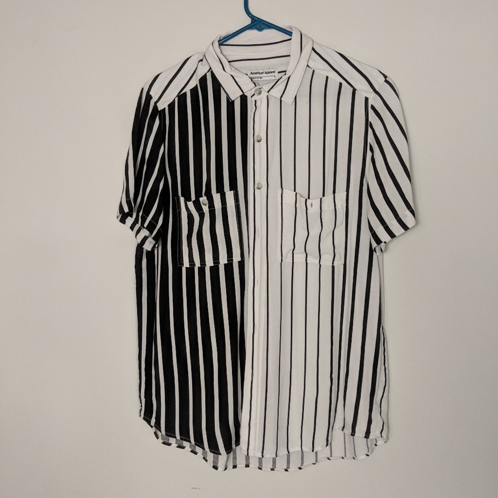 Size S American Apparel Black and White Buttondown